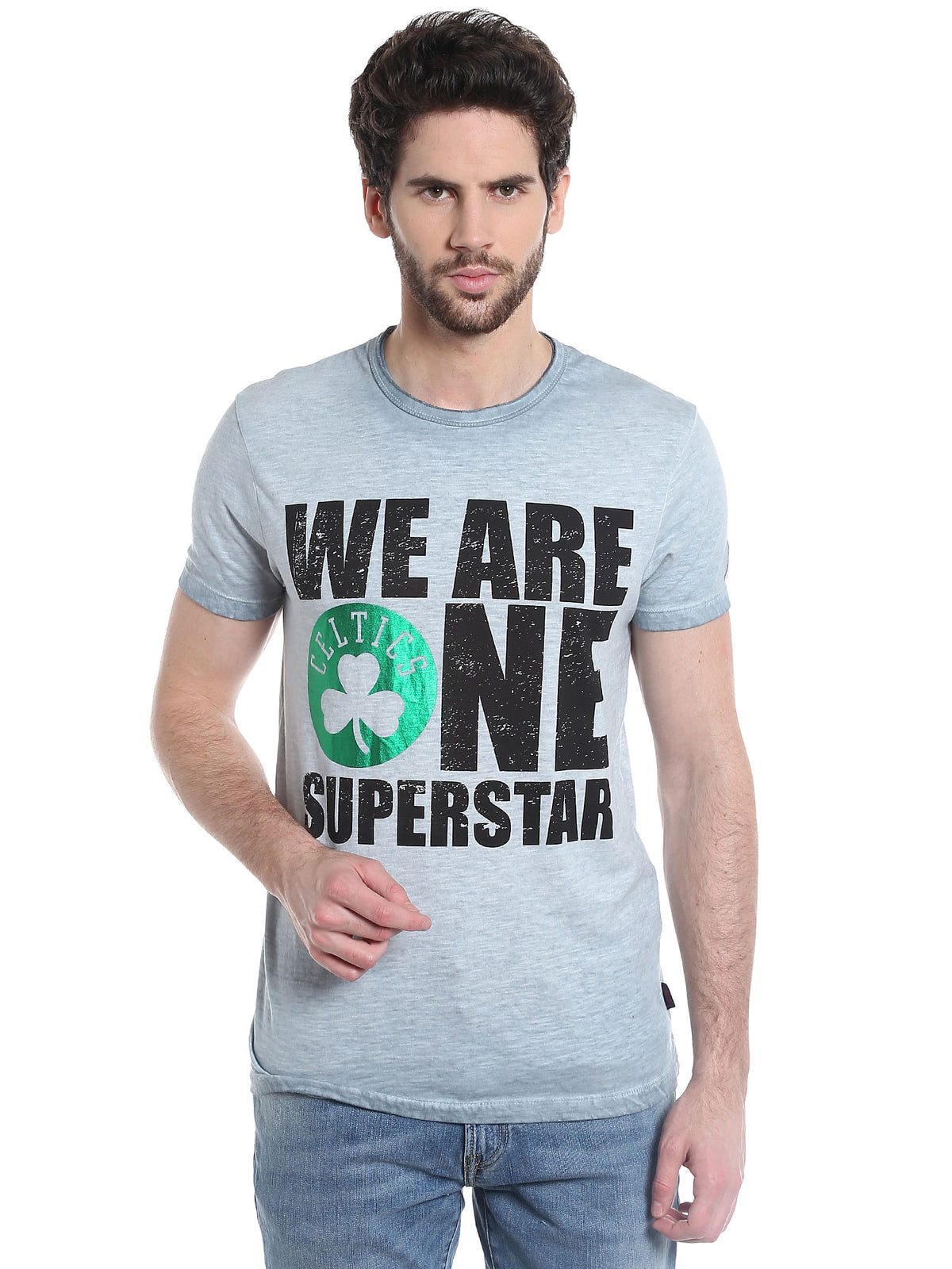 Boston Celtics Grey Crew Neck Nba T-Shirt - S