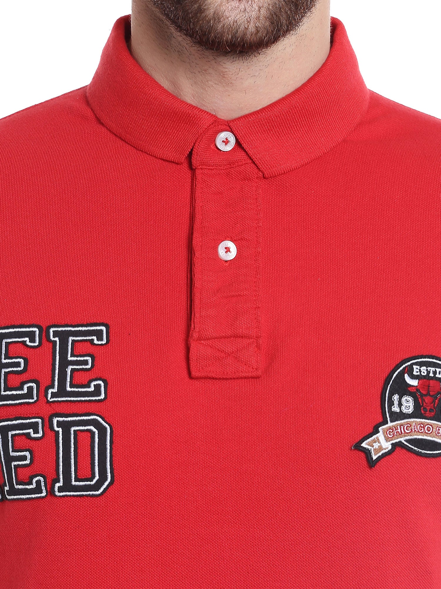 Chicago Bulls Red Nba Polo T-Shirt