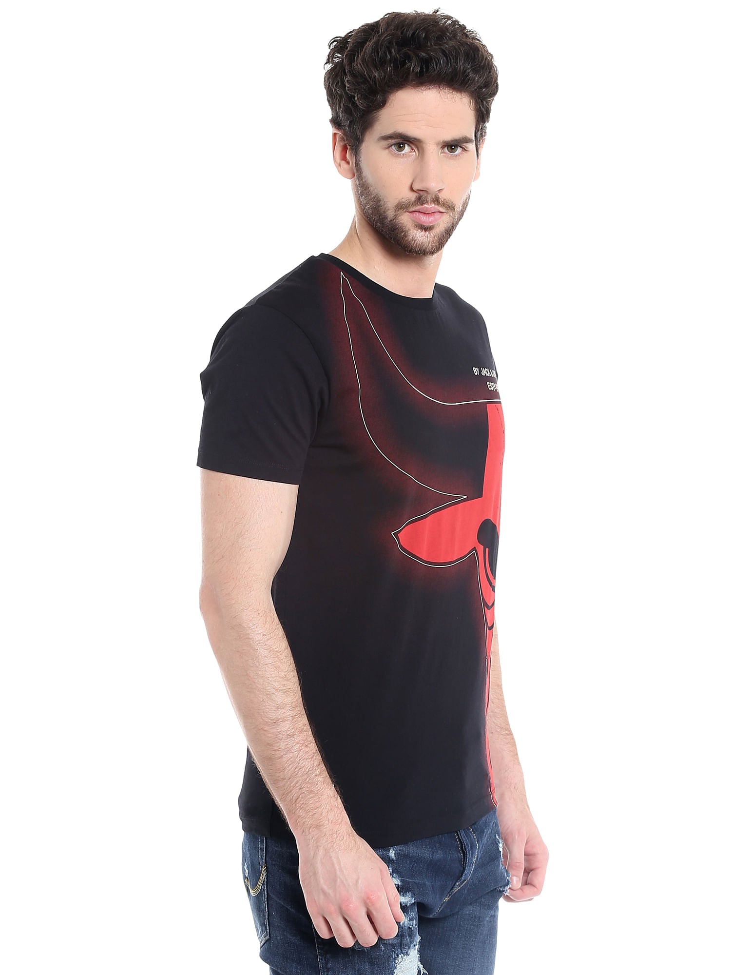 Chicago Bulls Black Crew Neck Nba T-Shirt