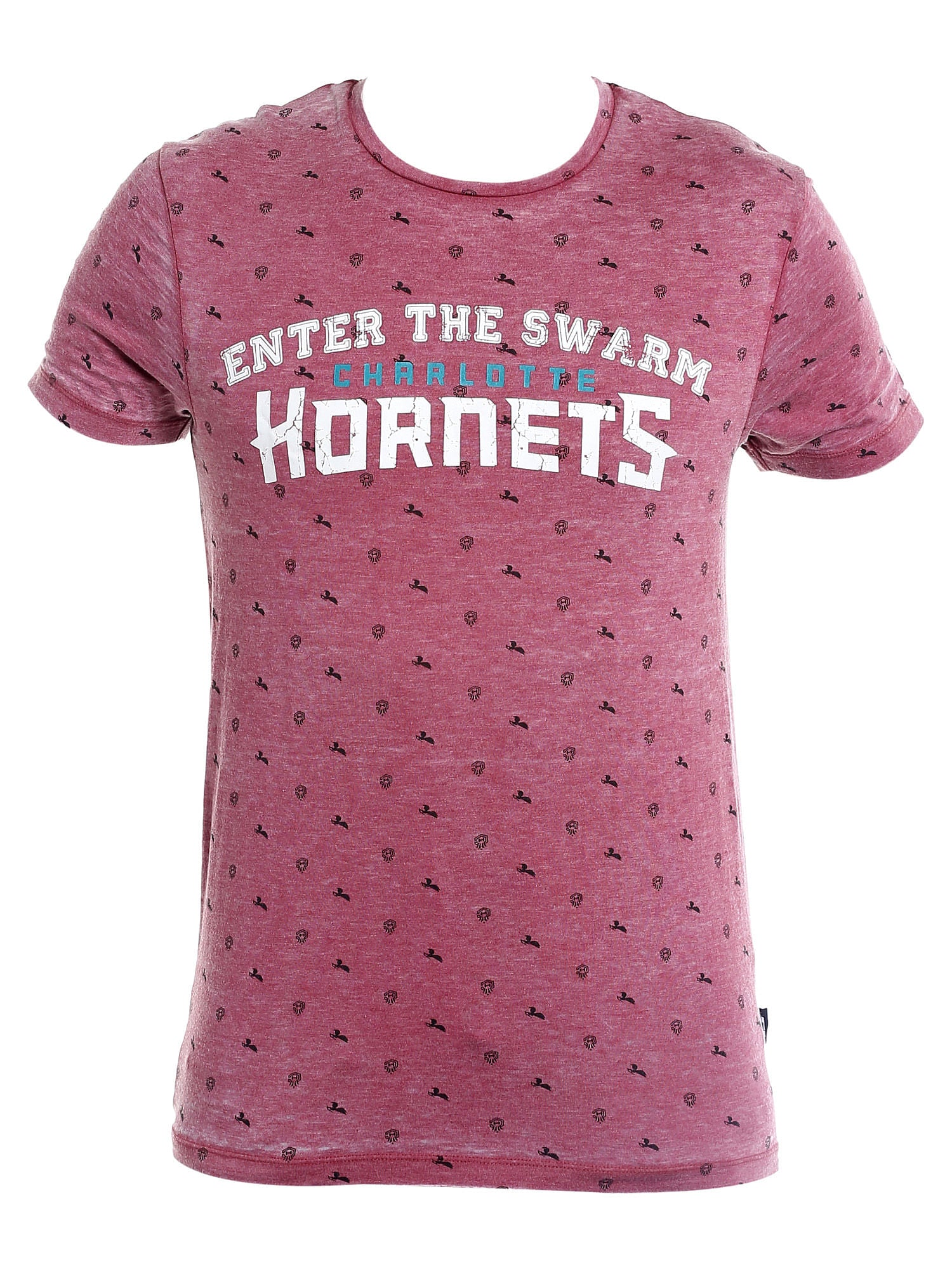 Charlotte Hornets Maroon Printed Crew Neck Nba T-Shirt
