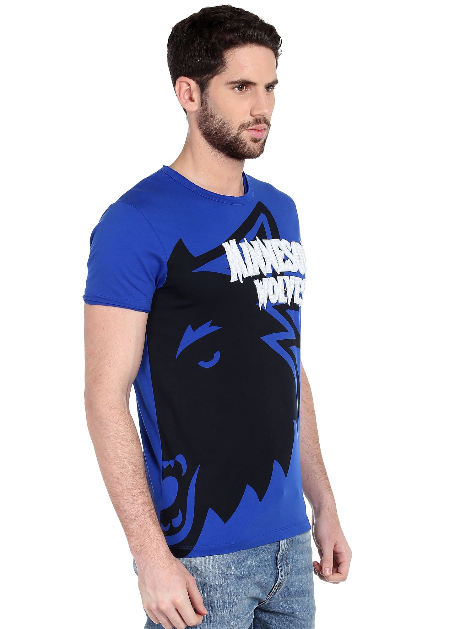 Timberwolves Electric Blue Crew Neck Nba T-Shirt