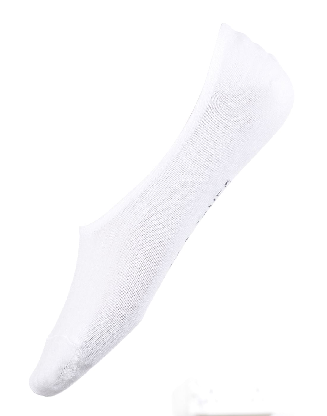 White Logo Print No Show Socks - ONE