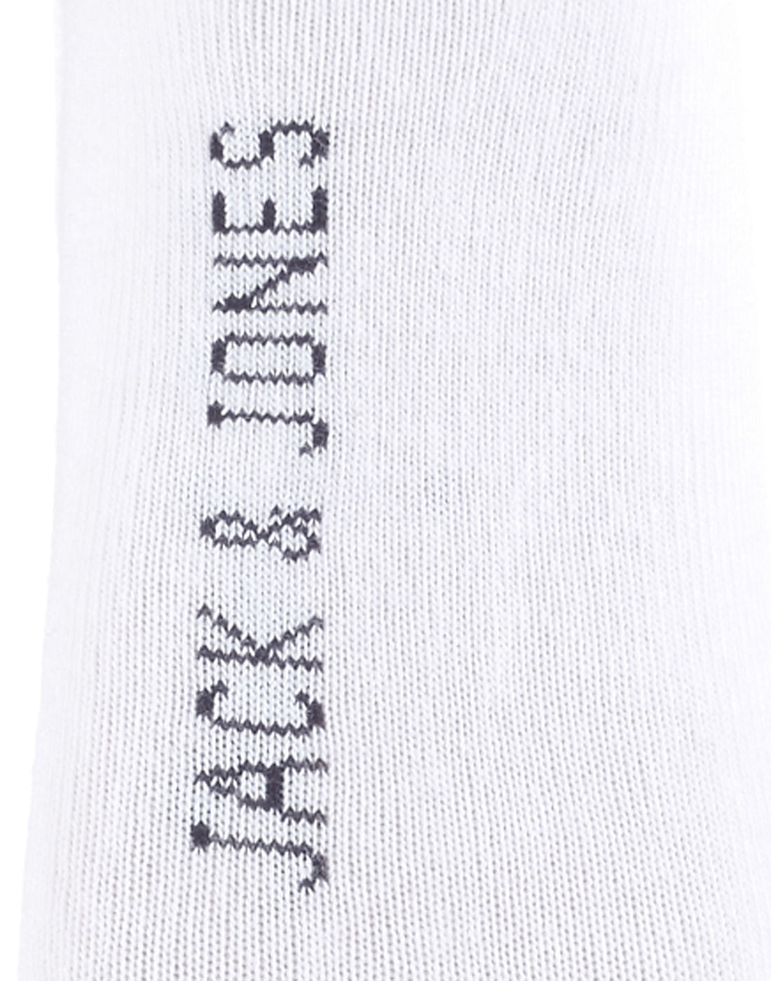 White Logo Print No Show Socks