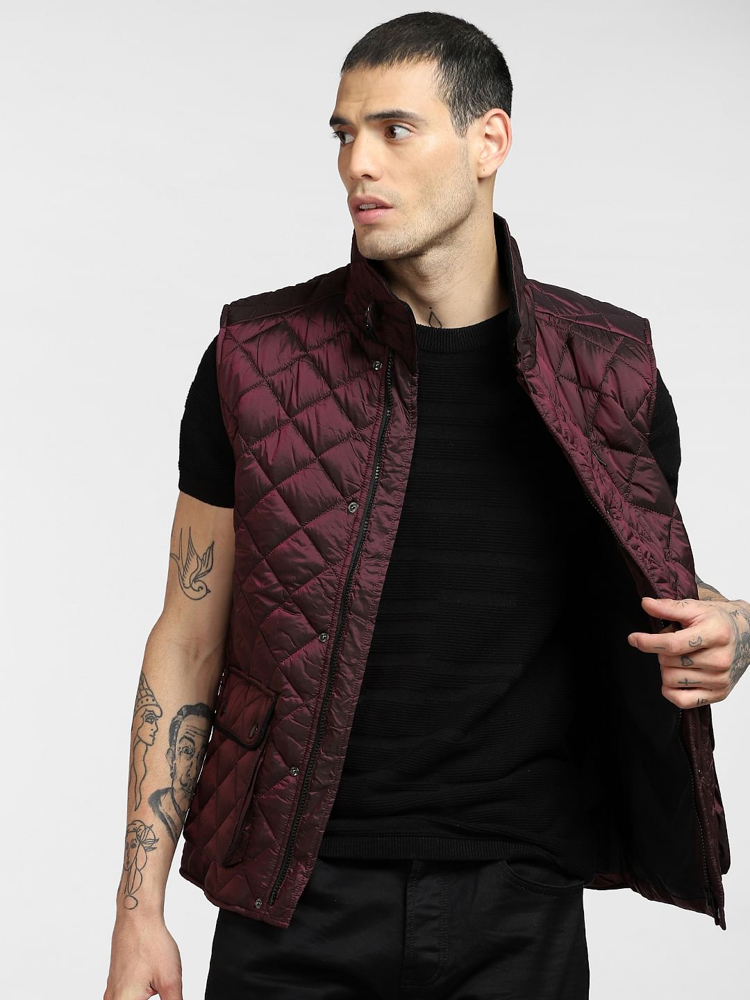 Burgundy Quilted Vest