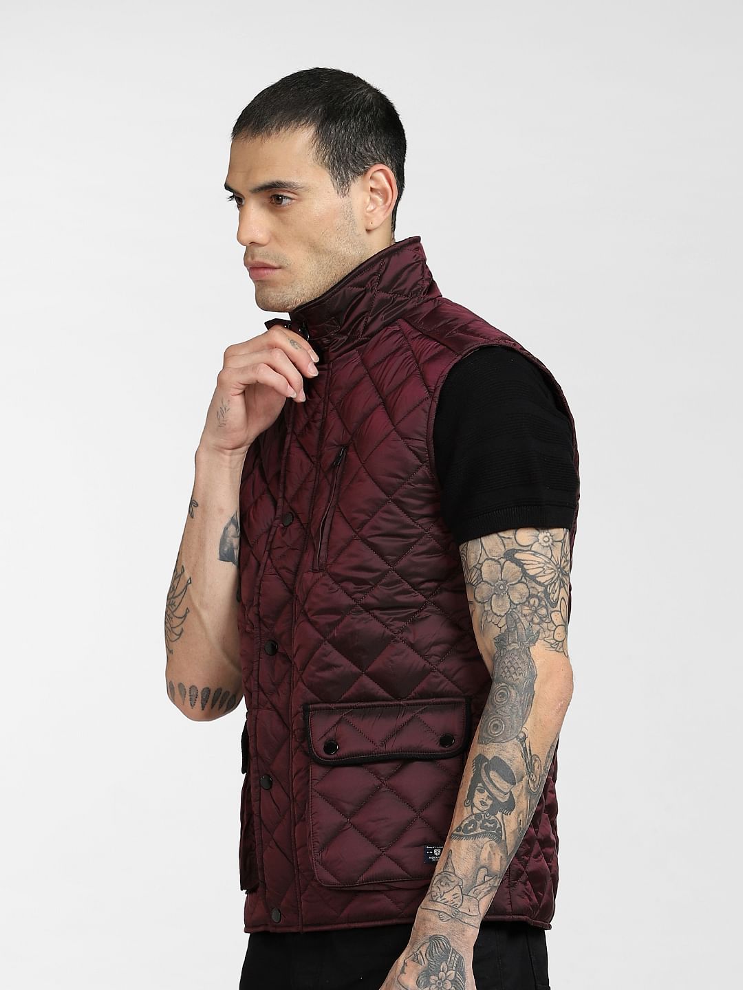 Burgundy Quilted Vest