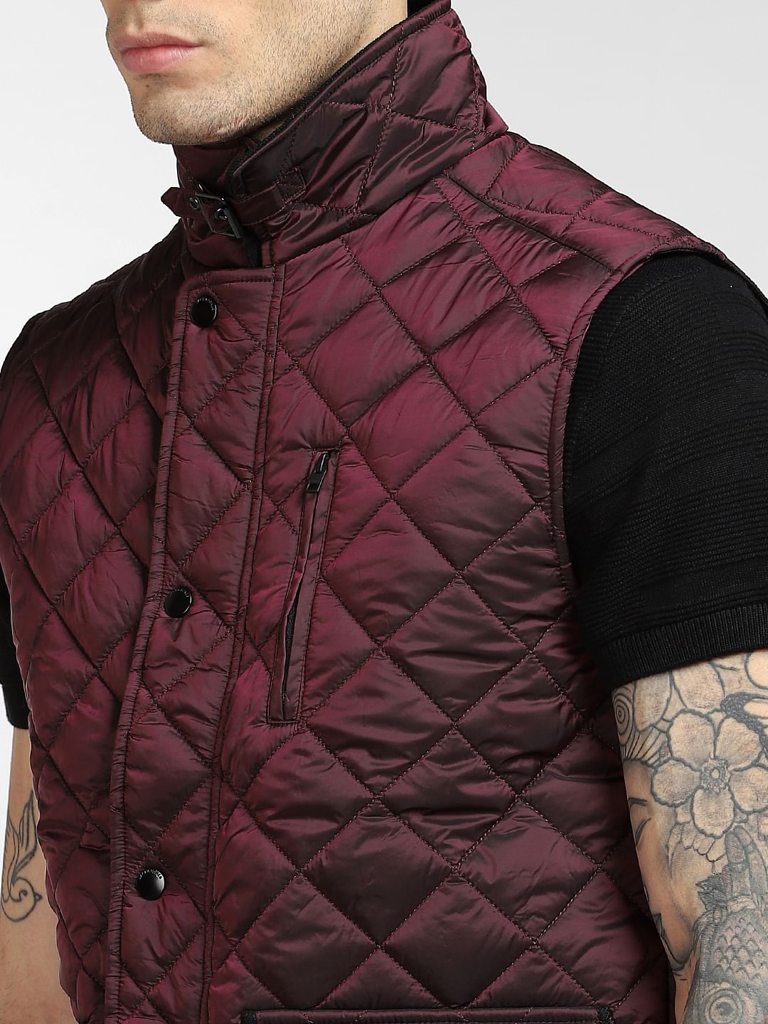 Burgundy Quilted Vest