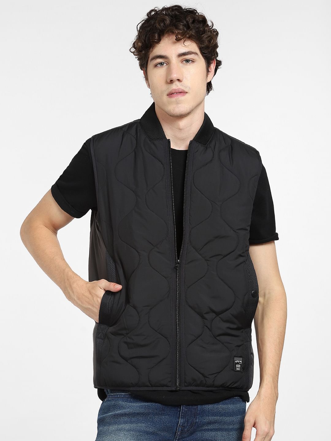 Black Quilted Vest Jacket