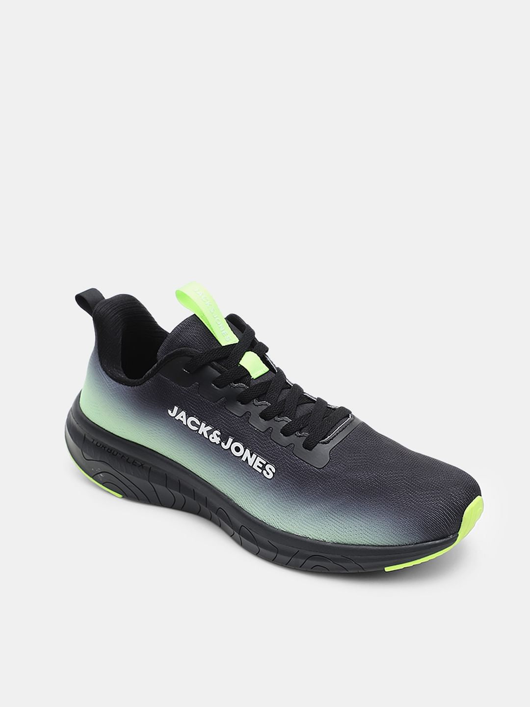 Black Ombre Knit Lace-Up Sneakers