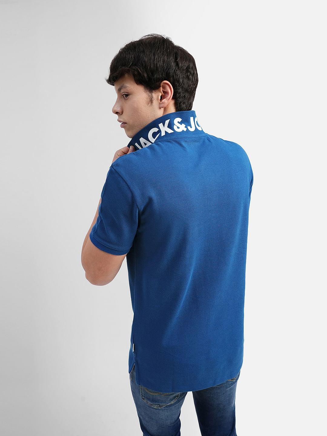 Dark Blue Polo Neck T-shirt - S