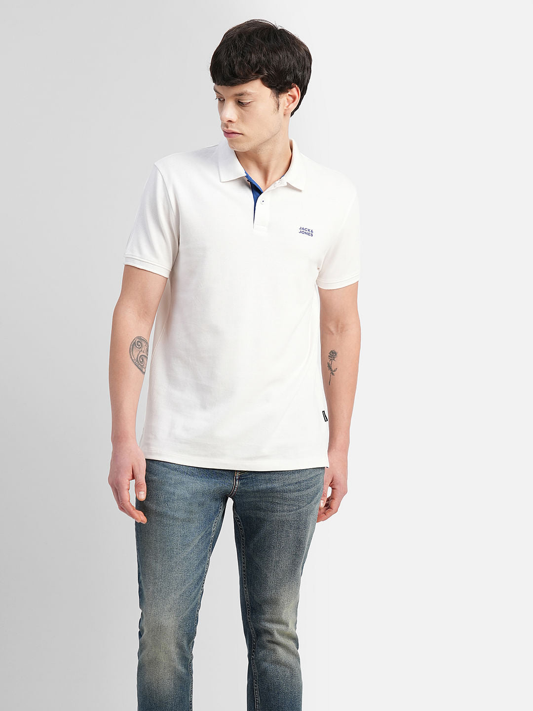 White Polo Neck T-shirt