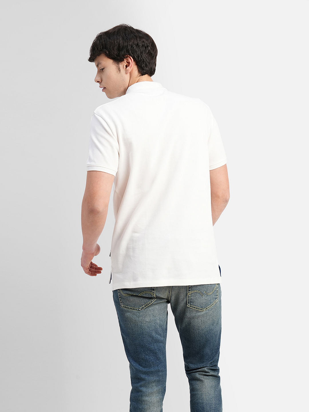 White Polo Neck T-shirt