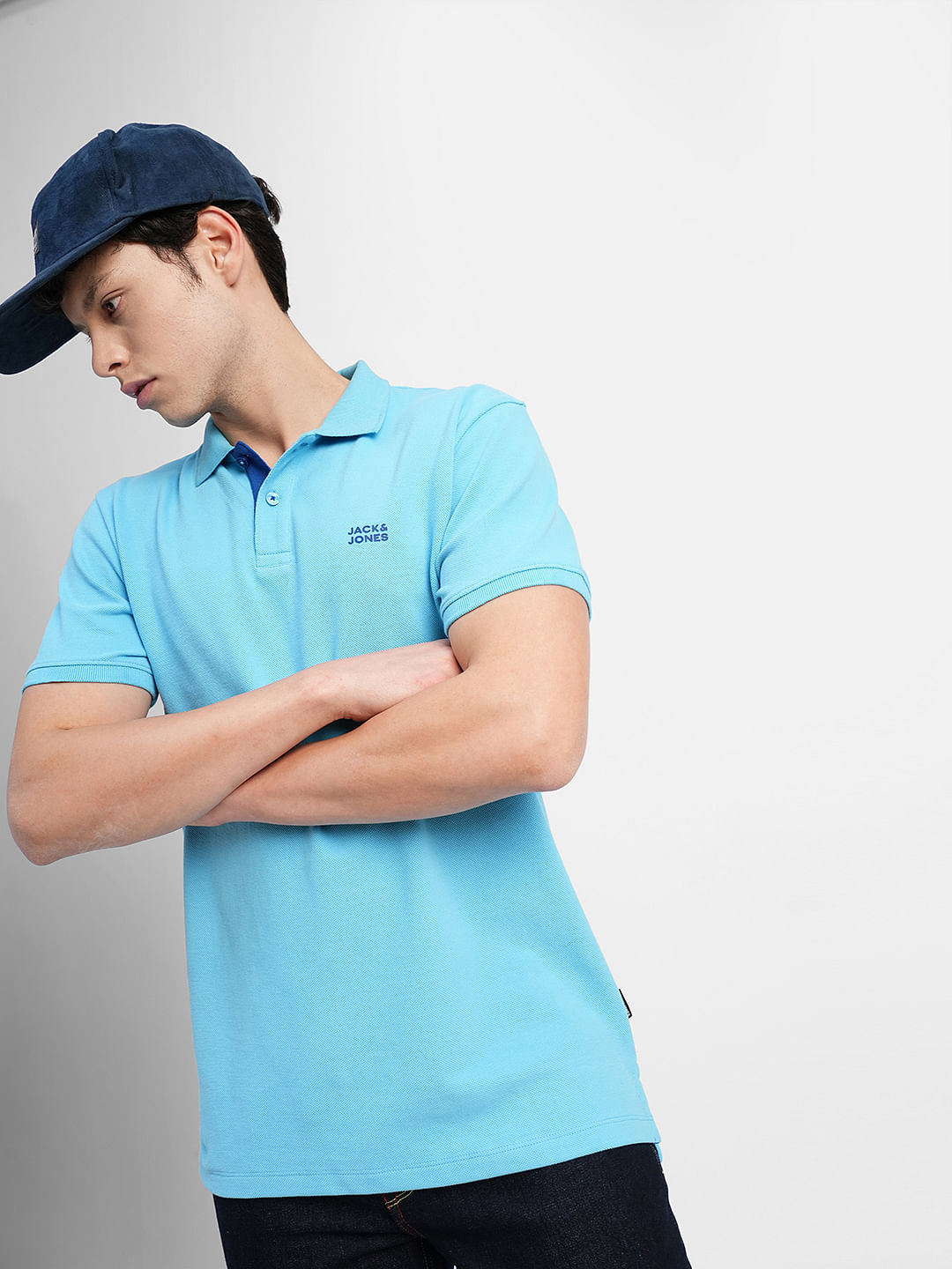 Blue Polo Neck T-shirt