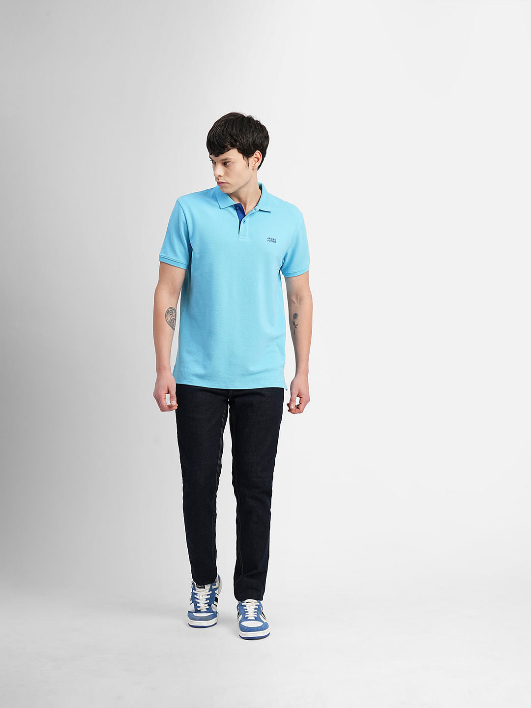 Blue Polo Neck T-shirt
