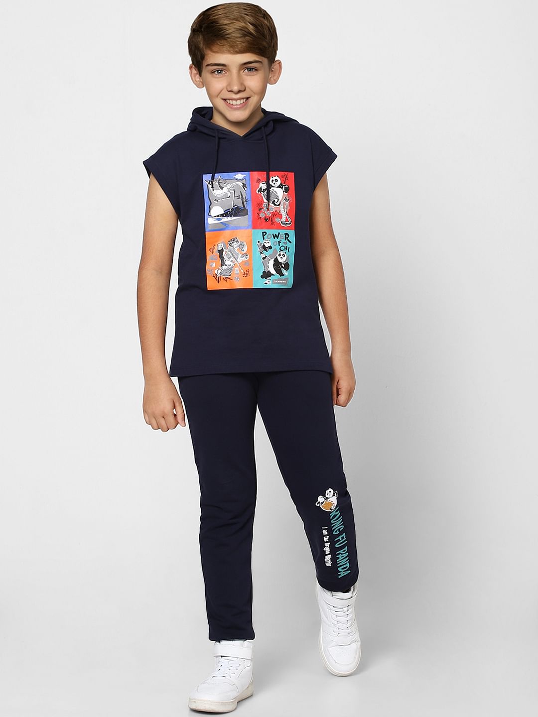 Boys X Kung Fu Panda Blue Graphic Sweatpants