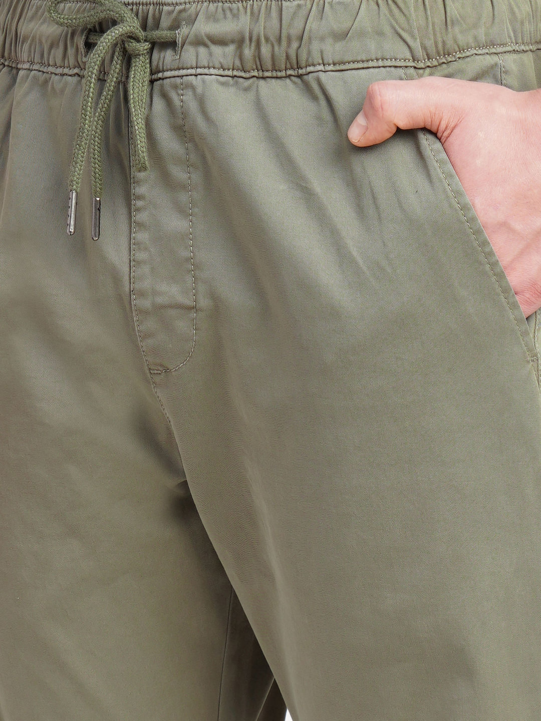 Green Slim Fit Cargo Pants