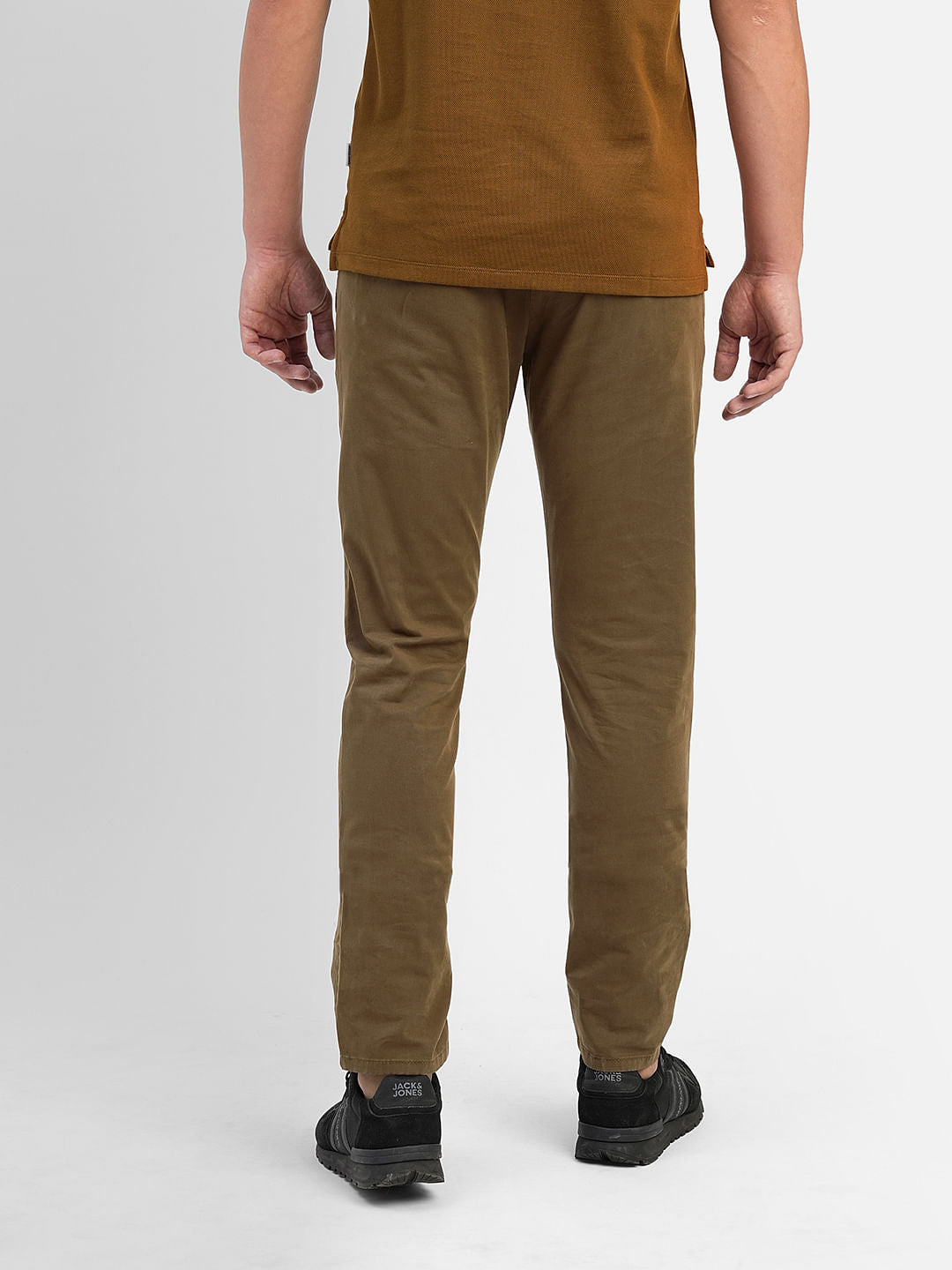 Brown Low Rise Slim Fit Chinos