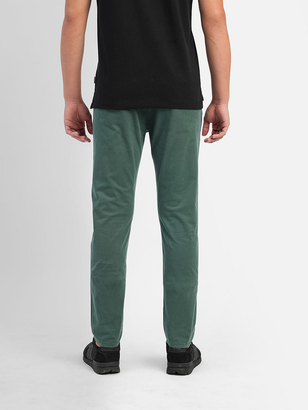 Green Low Rise Slim Fit Chinos