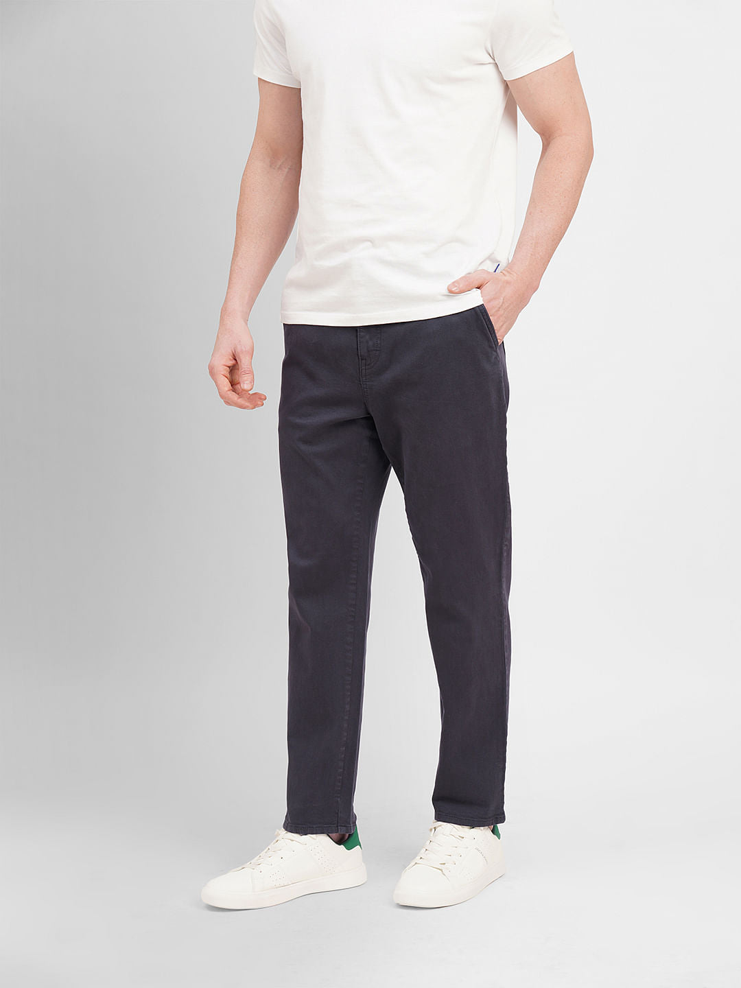 Dark Grey Low Rise Slim Fit Pants