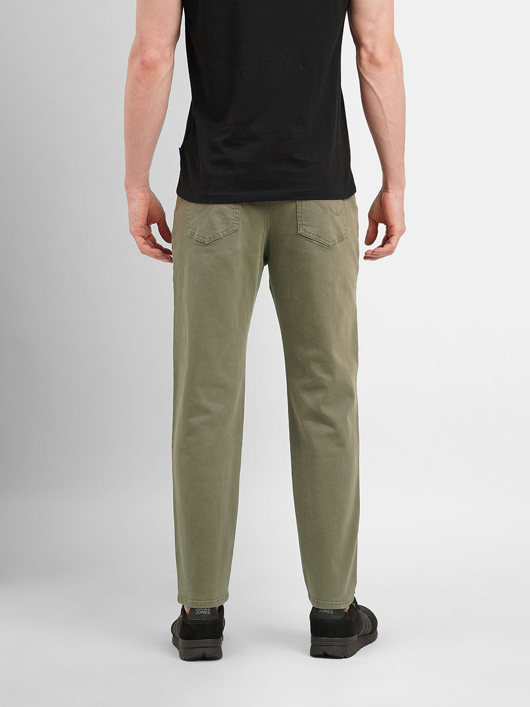 Olive Green Low Rise Slim Fit Pants