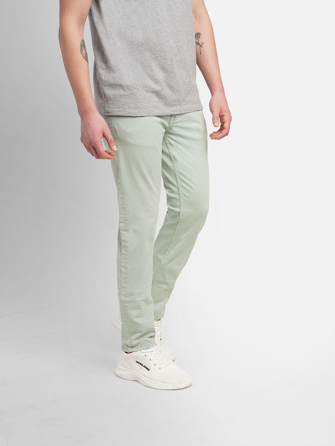 Light Green Slim Fit Chinos