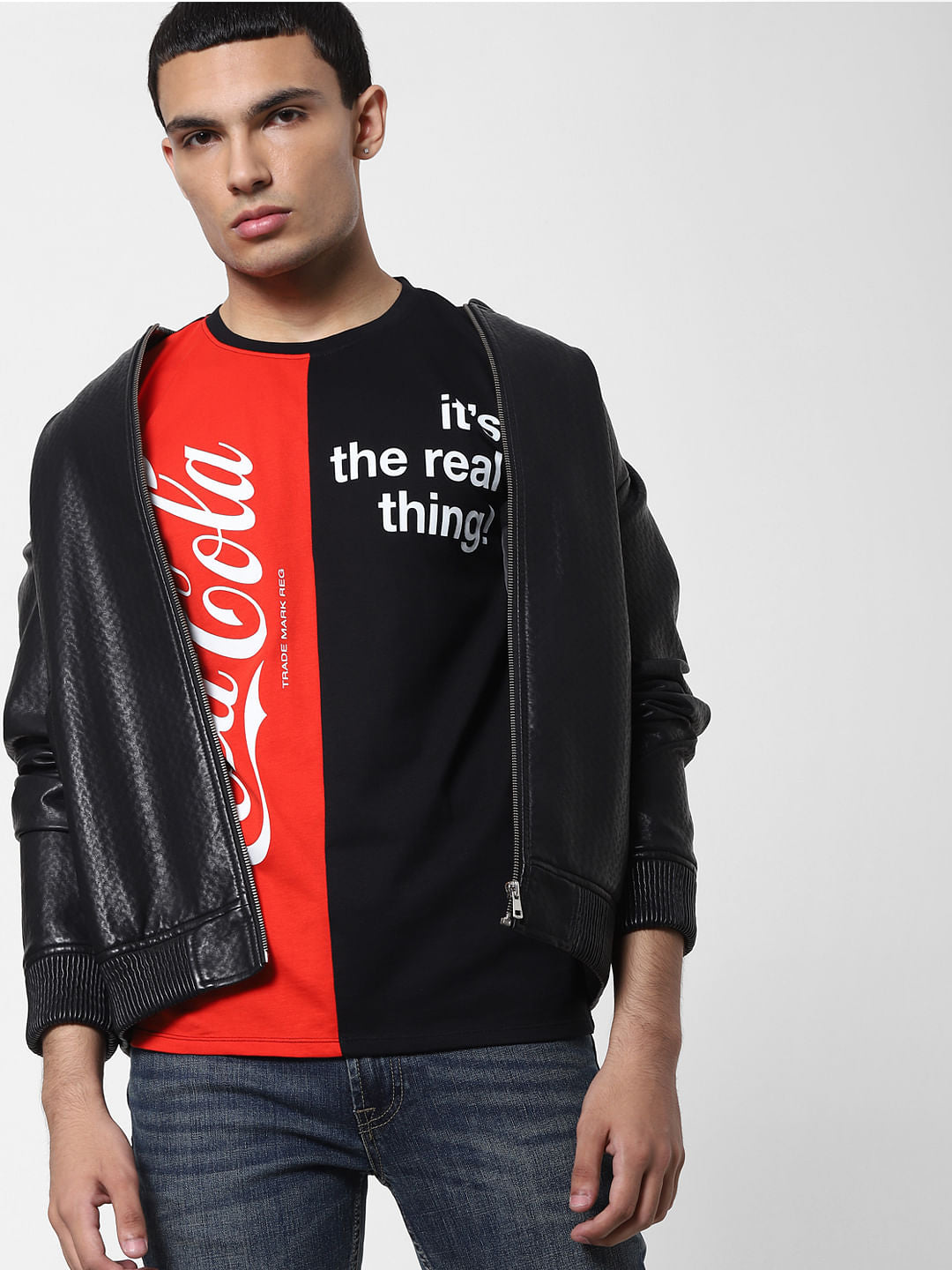 COCA COLA Red Slogan Print Crew Neck T-shirt - S