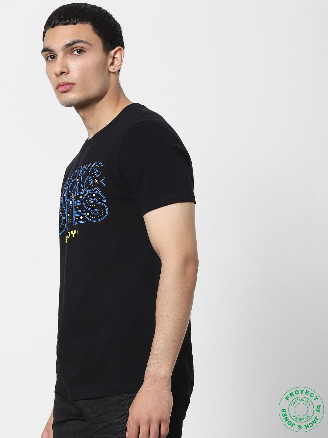 X PAC-MAN Black Logo Print Crew Neck T-shirt