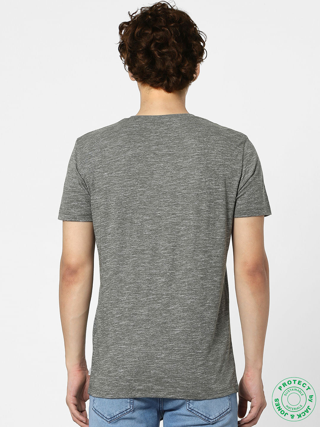 Green Printed Crew Neck T-shirt