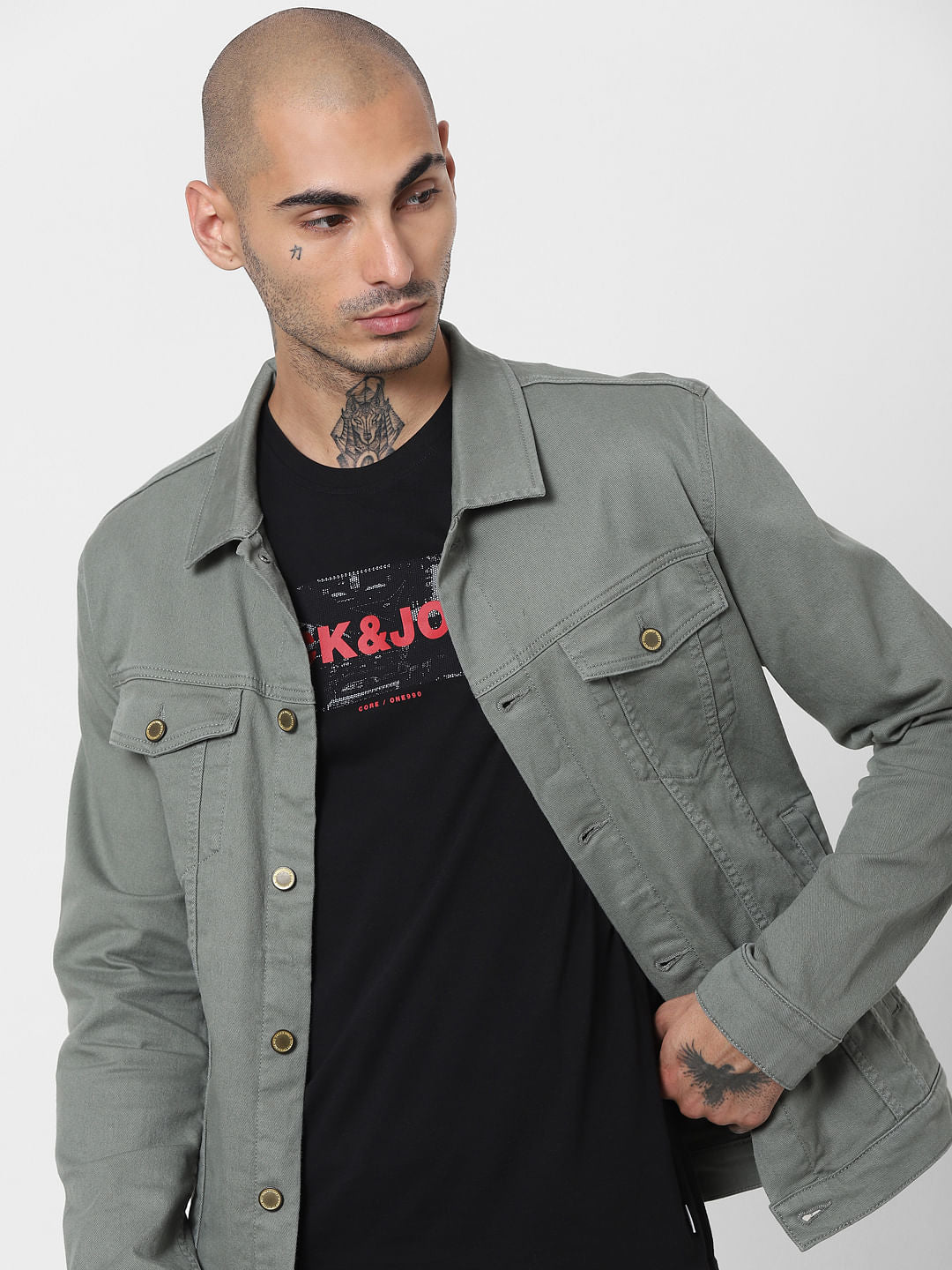 Black Logo Print Crew Neck T-shirt - S