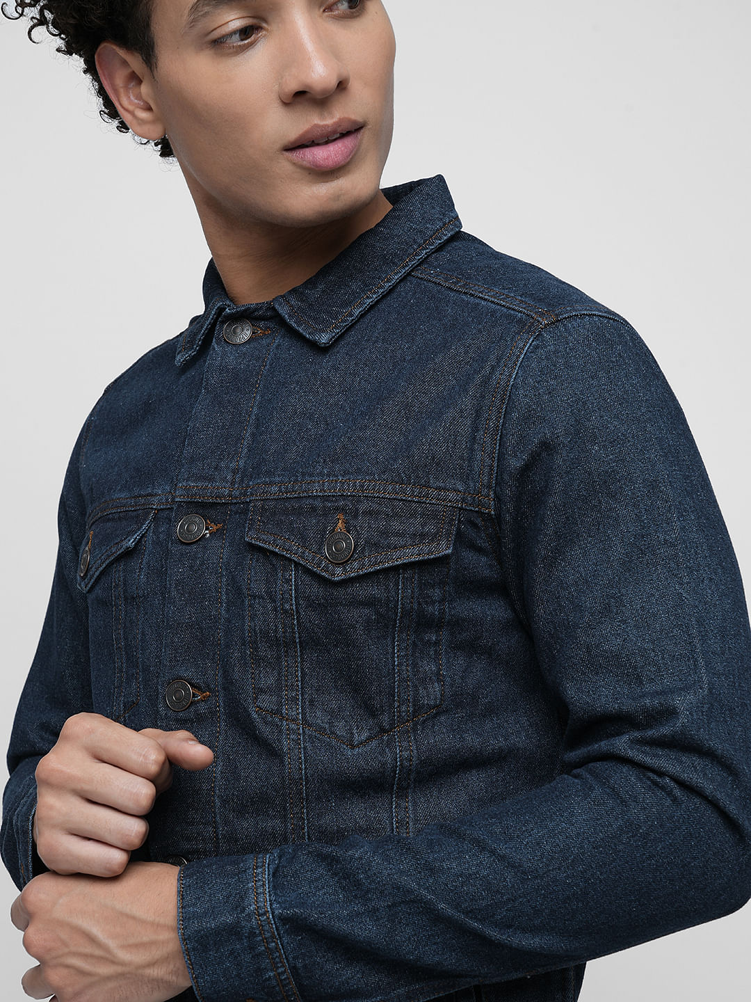 PRODUKT by JACK&JONES Dark Blue Cotton Denim Jacket