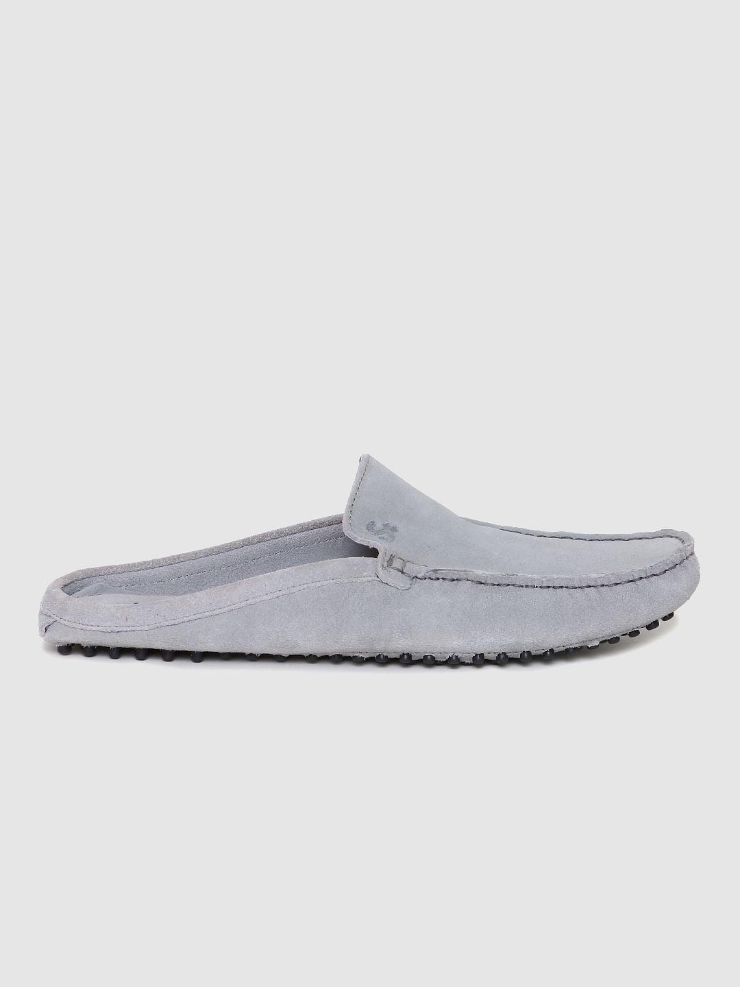 Grey Slip On Loafers - 6