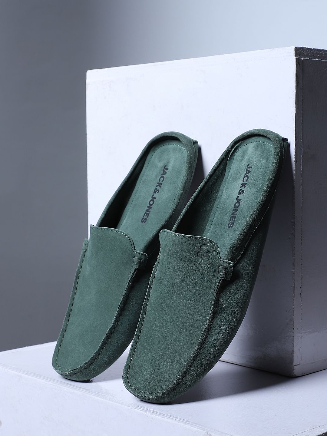 Green Suede Loafers - 6