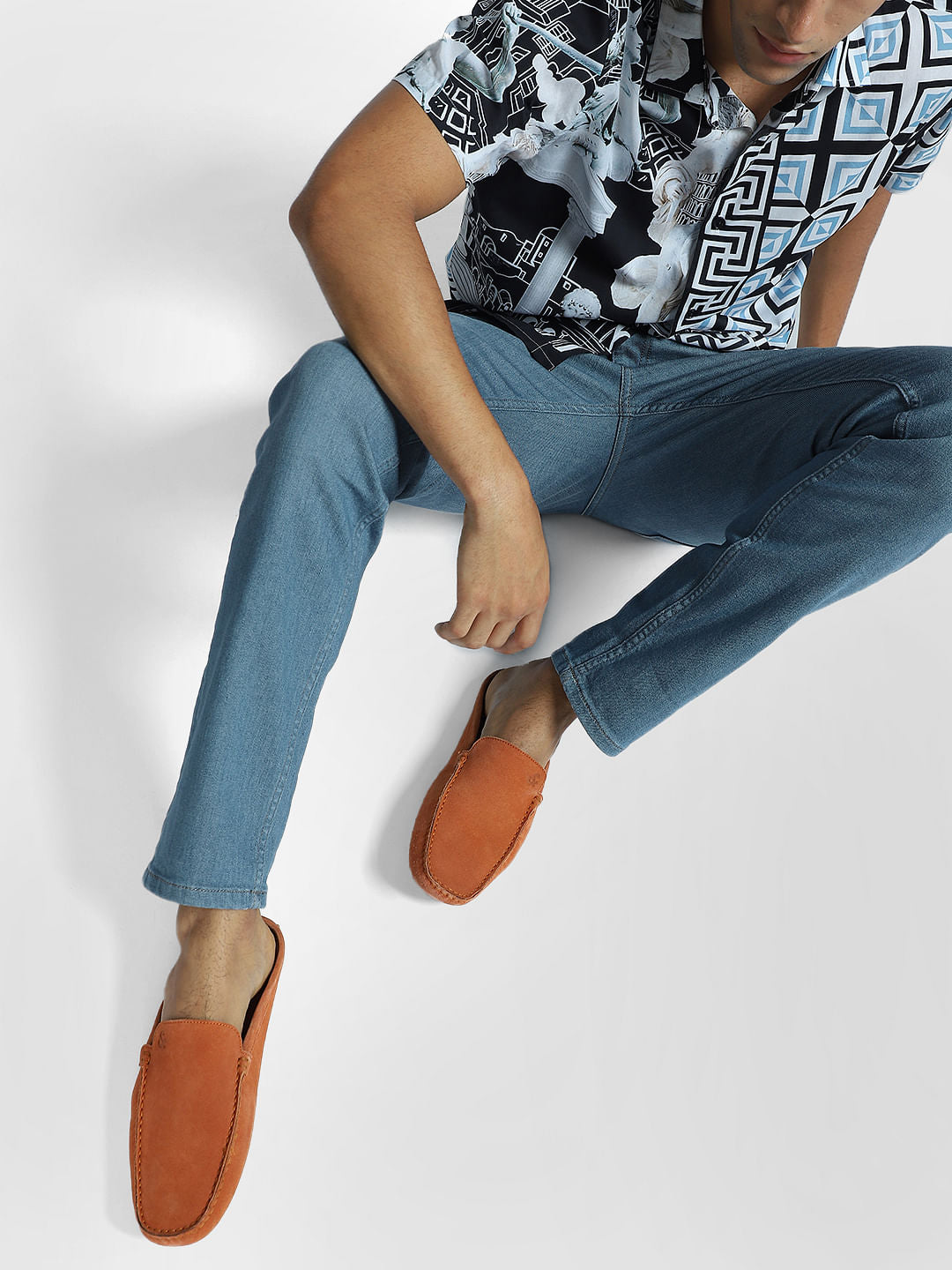 Orange Suede Loafers - 6
