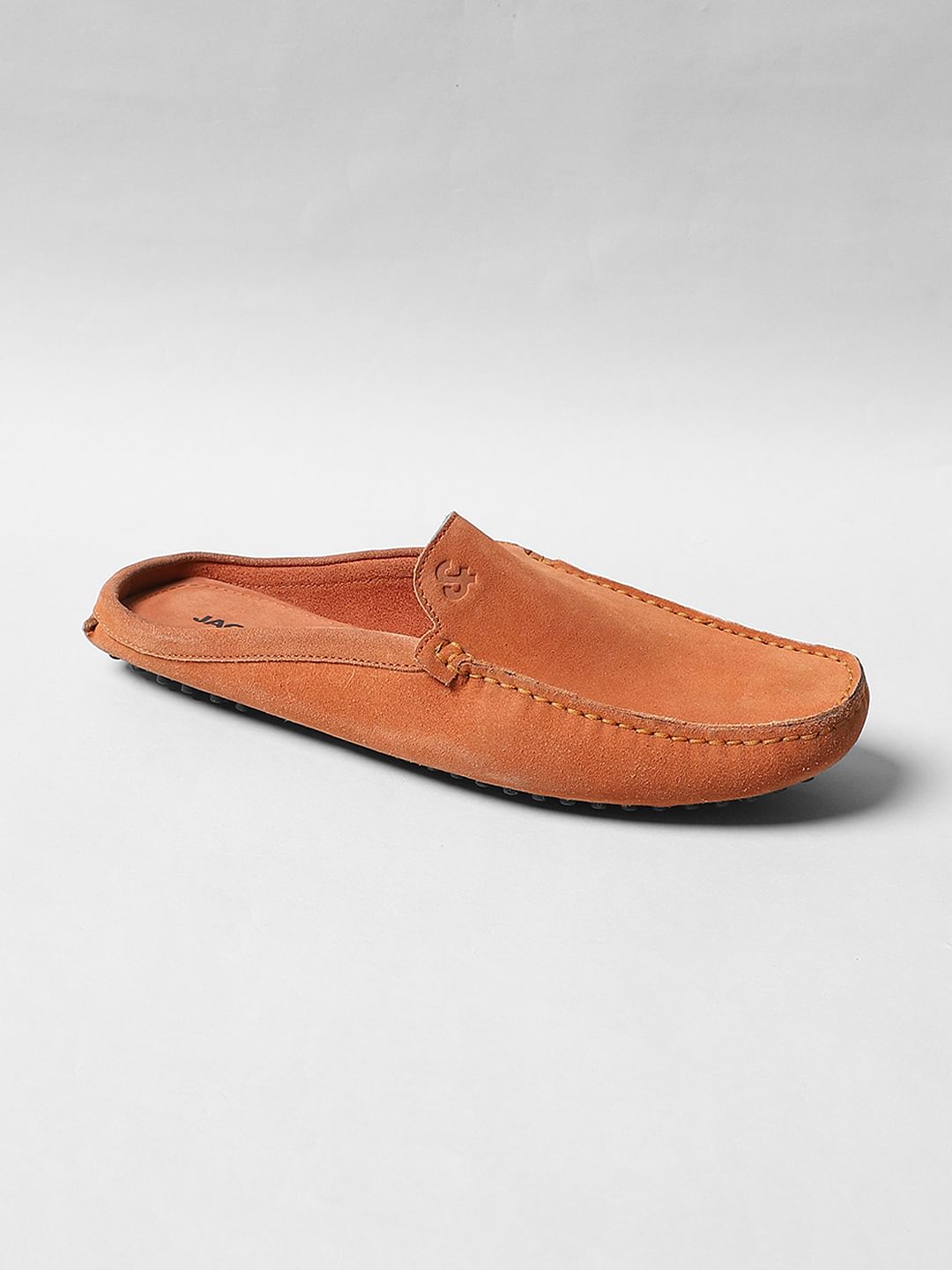 Orange Suede Loafers