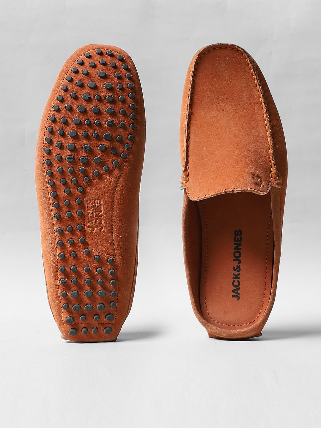 Orange Suede Loafers