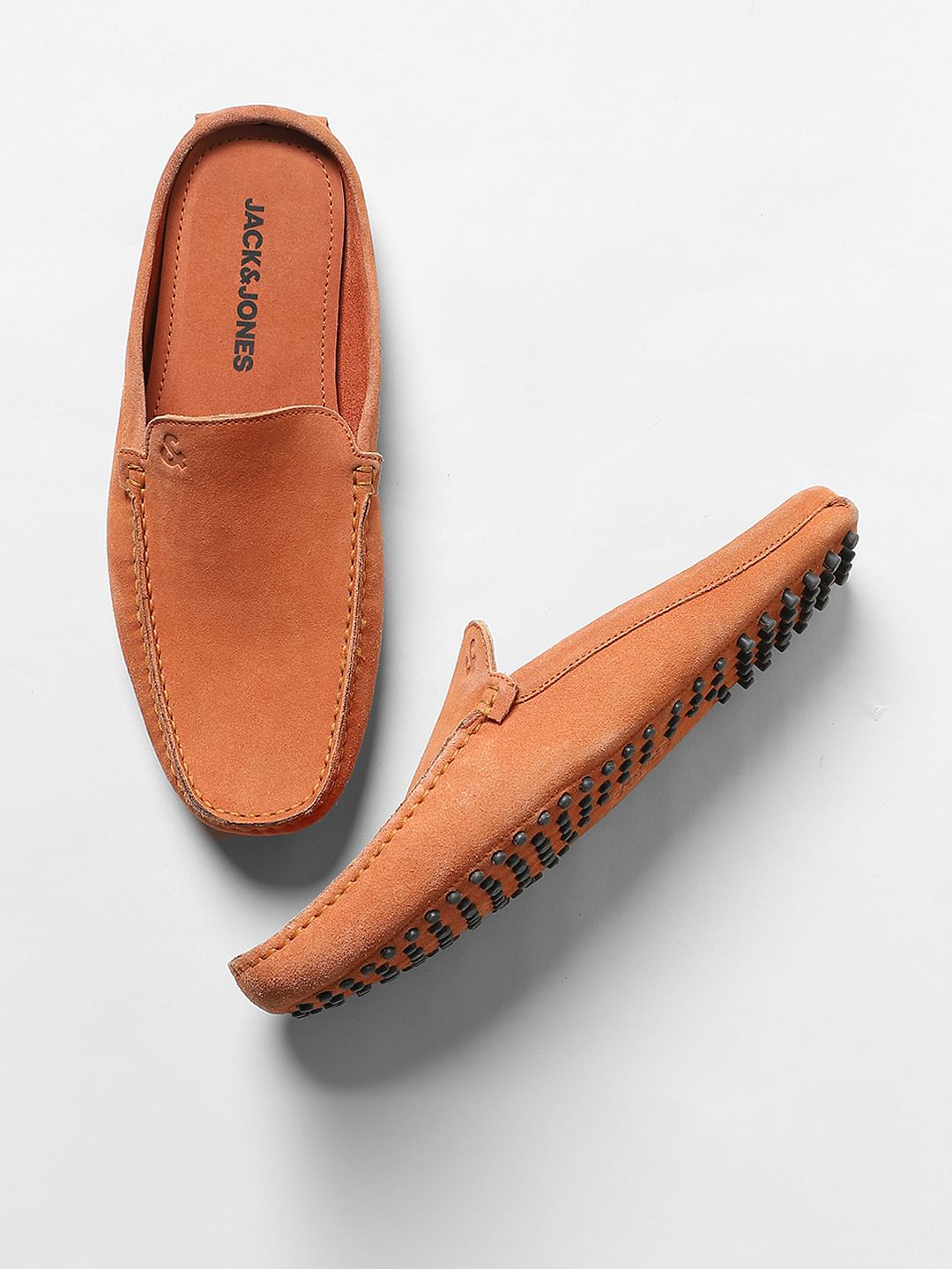 Orange Suede Loafers