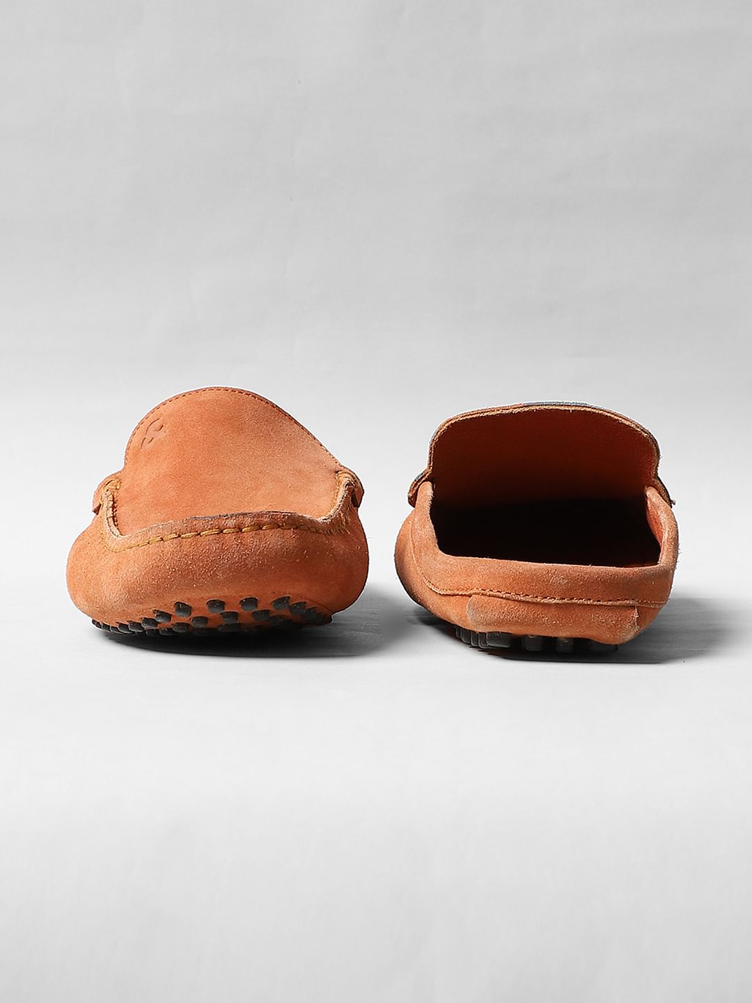Orange Suede Loafers