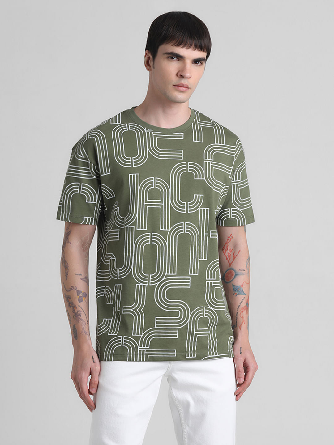 Green Typographic Oversized T-shirt