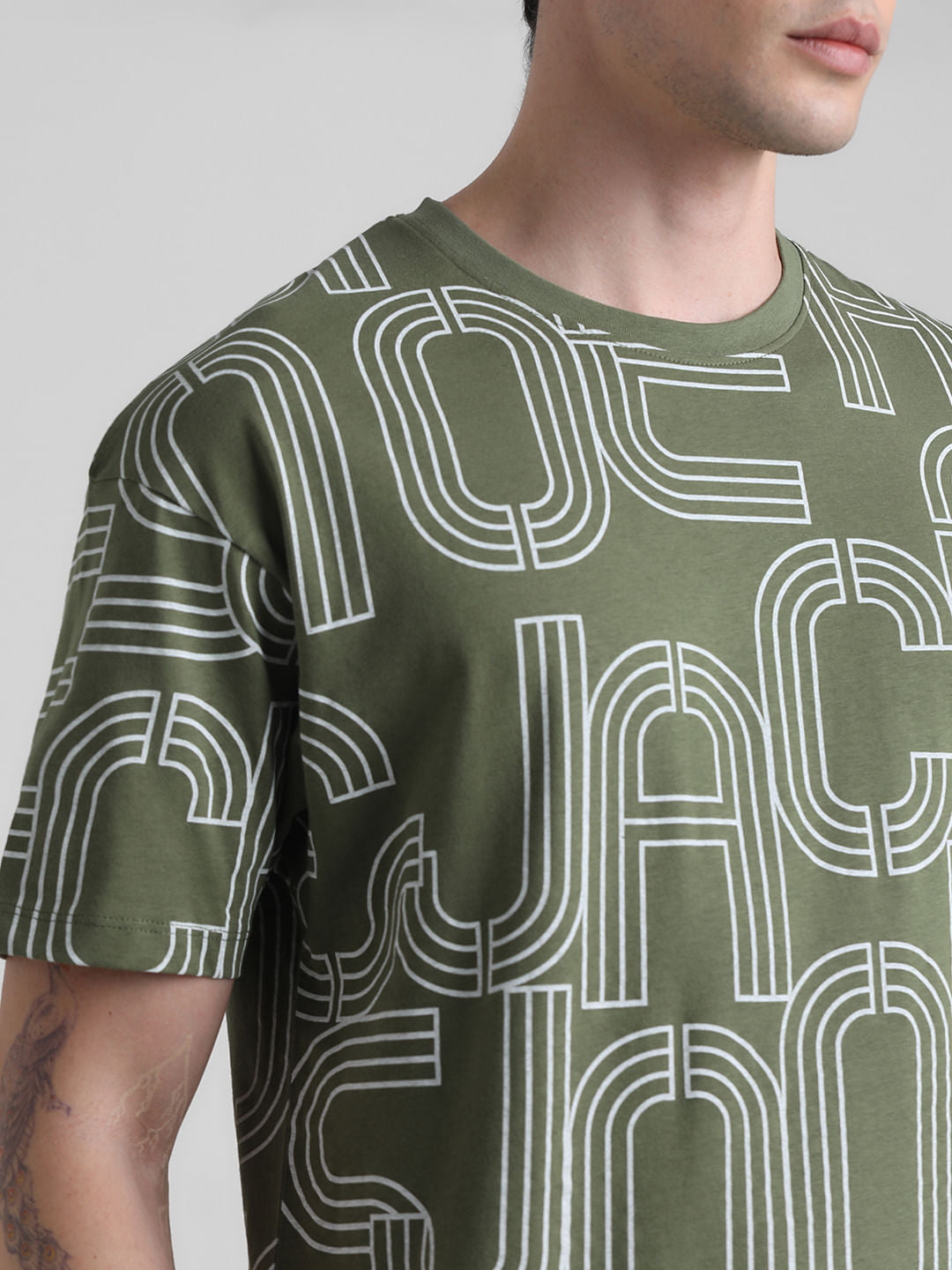 Green Typographic Oversized T-shirt