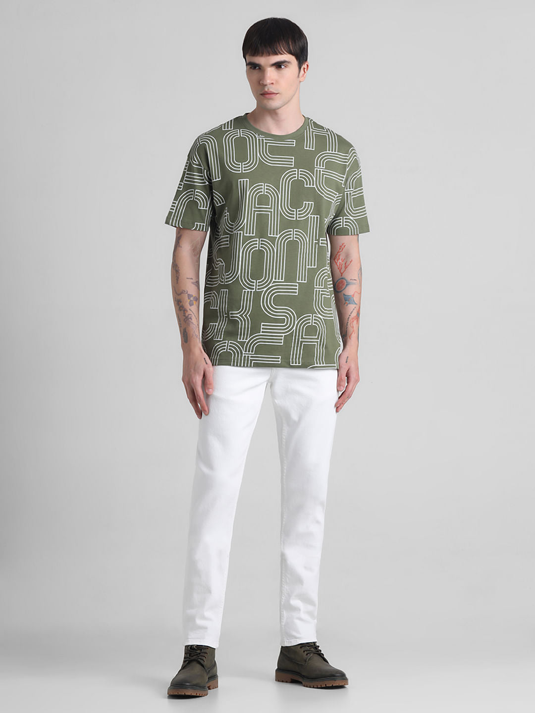 Green Typographic Oversized T-shirt