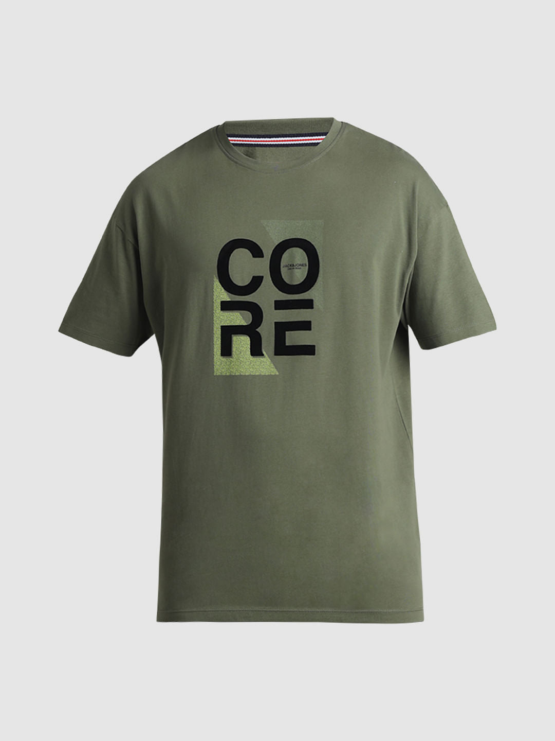 Green Printed Oversized Crew Neck T-shirt