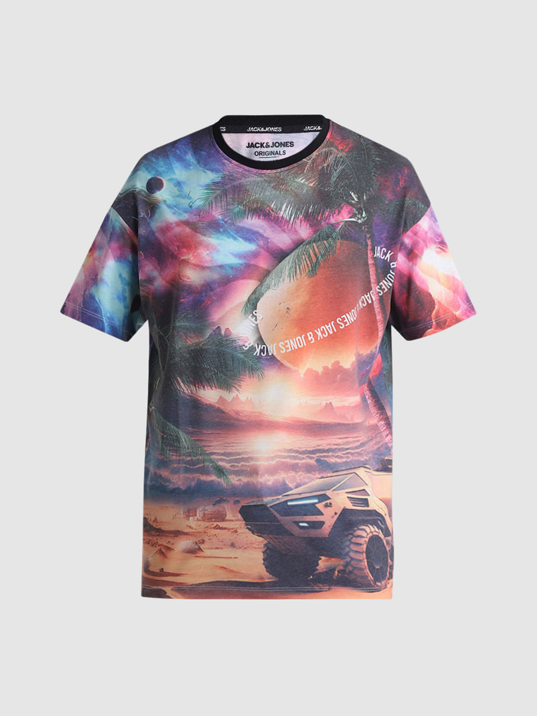 Multi-Colour Printed Oversized T-shirt