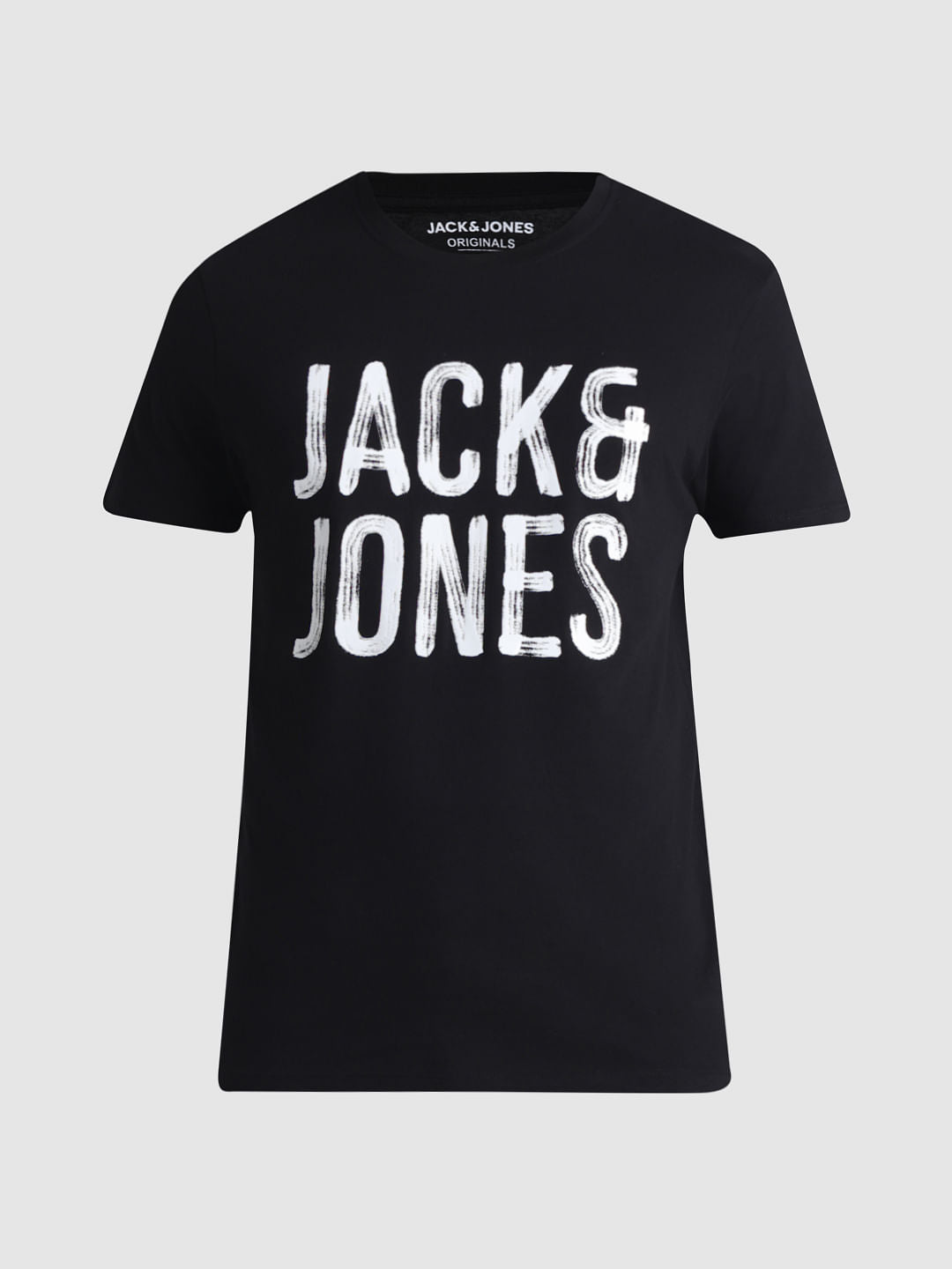 Black Logo Print Crew Neck T-shirt
