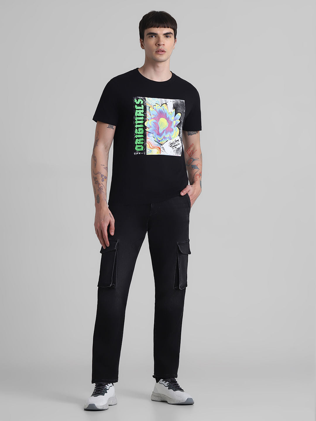 Black Tropadelic Print T-shirt