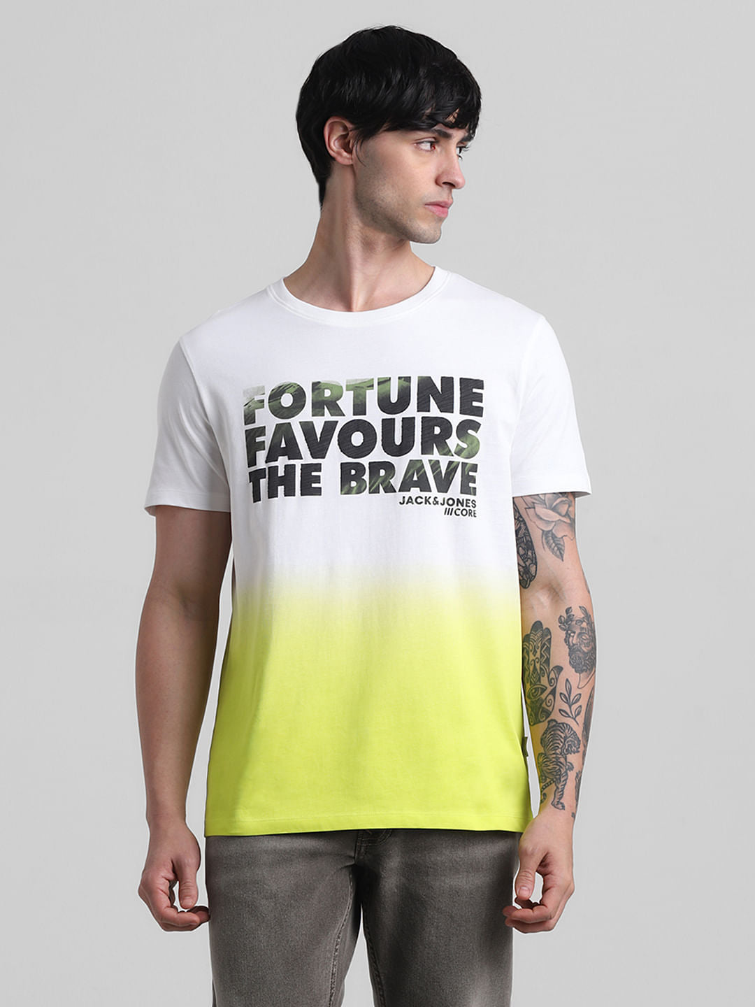 Green Slogan Print T-shirt