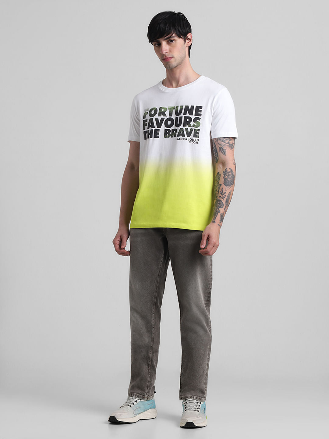Green Slogan Print T-shirt