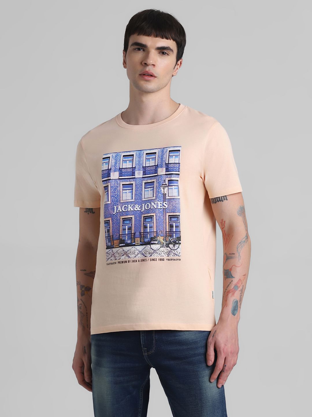 Peach Window Print T-shirt