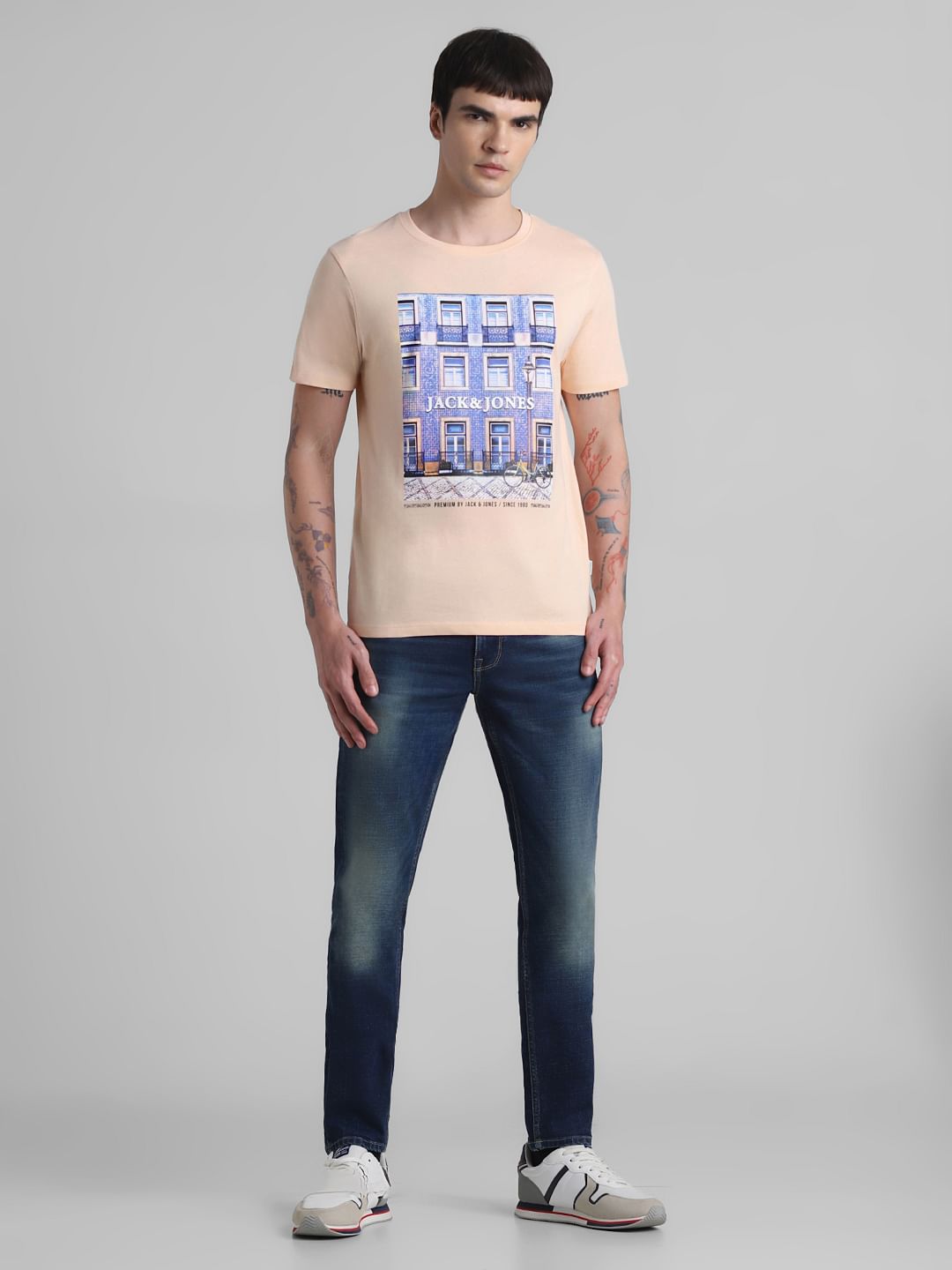 Peach Window Print T-shirt