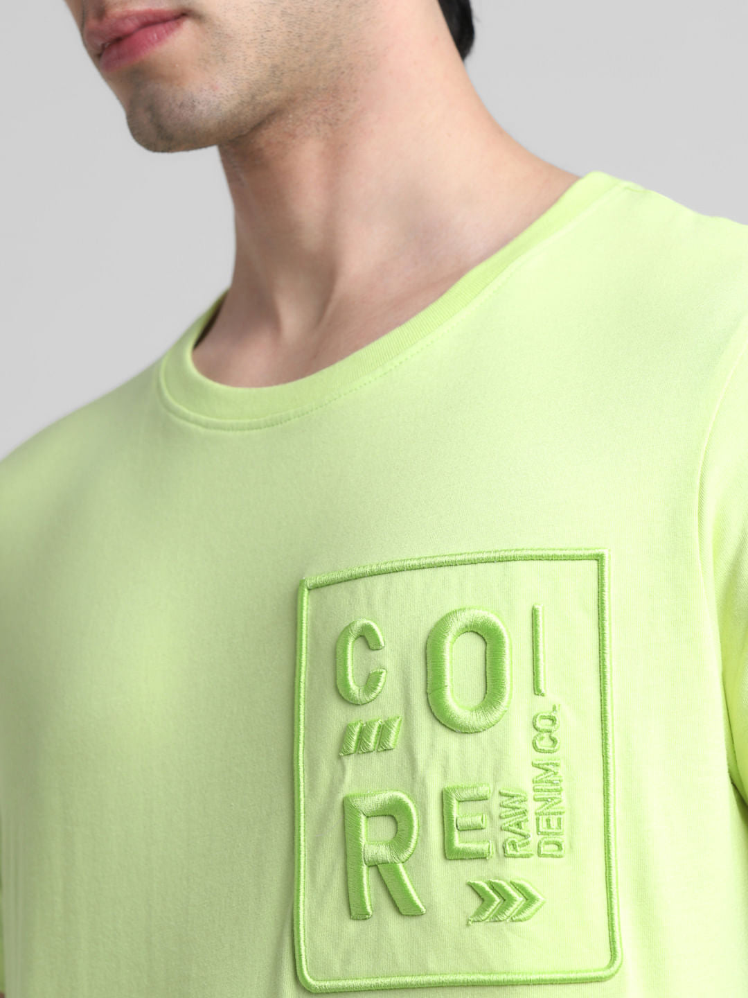 Green Applique Print Crew Neck T-shirt