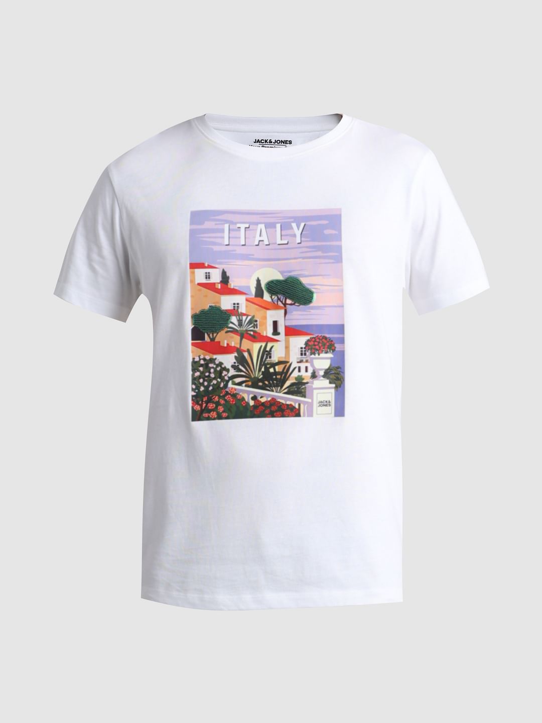 White Italy Print T-shirt
