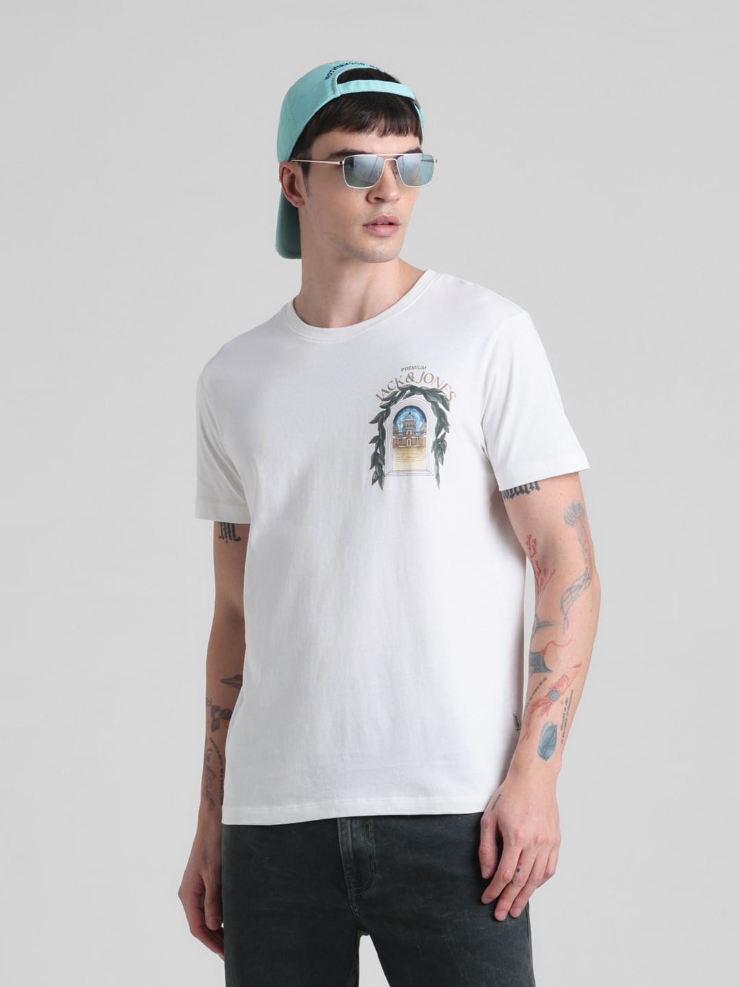 White Castle Print Crew Neck T-shirt - S